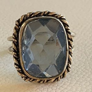 Stunning Silver Blue Topaz Ring